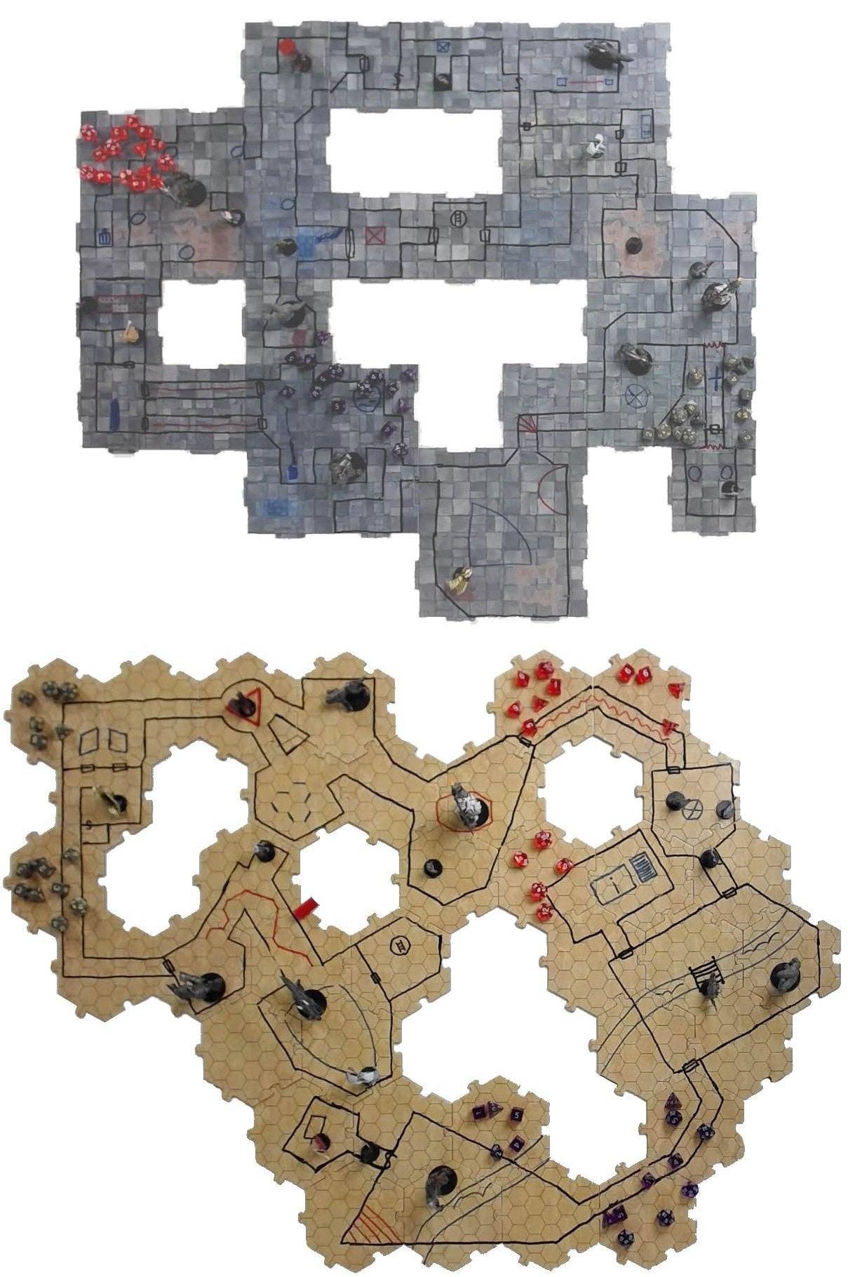 Role 4 Initiative - Venta al por mayor Juegos de mesa - Azulejos de mazmorra de borrado en seco, varios colores, formas y tamaños10