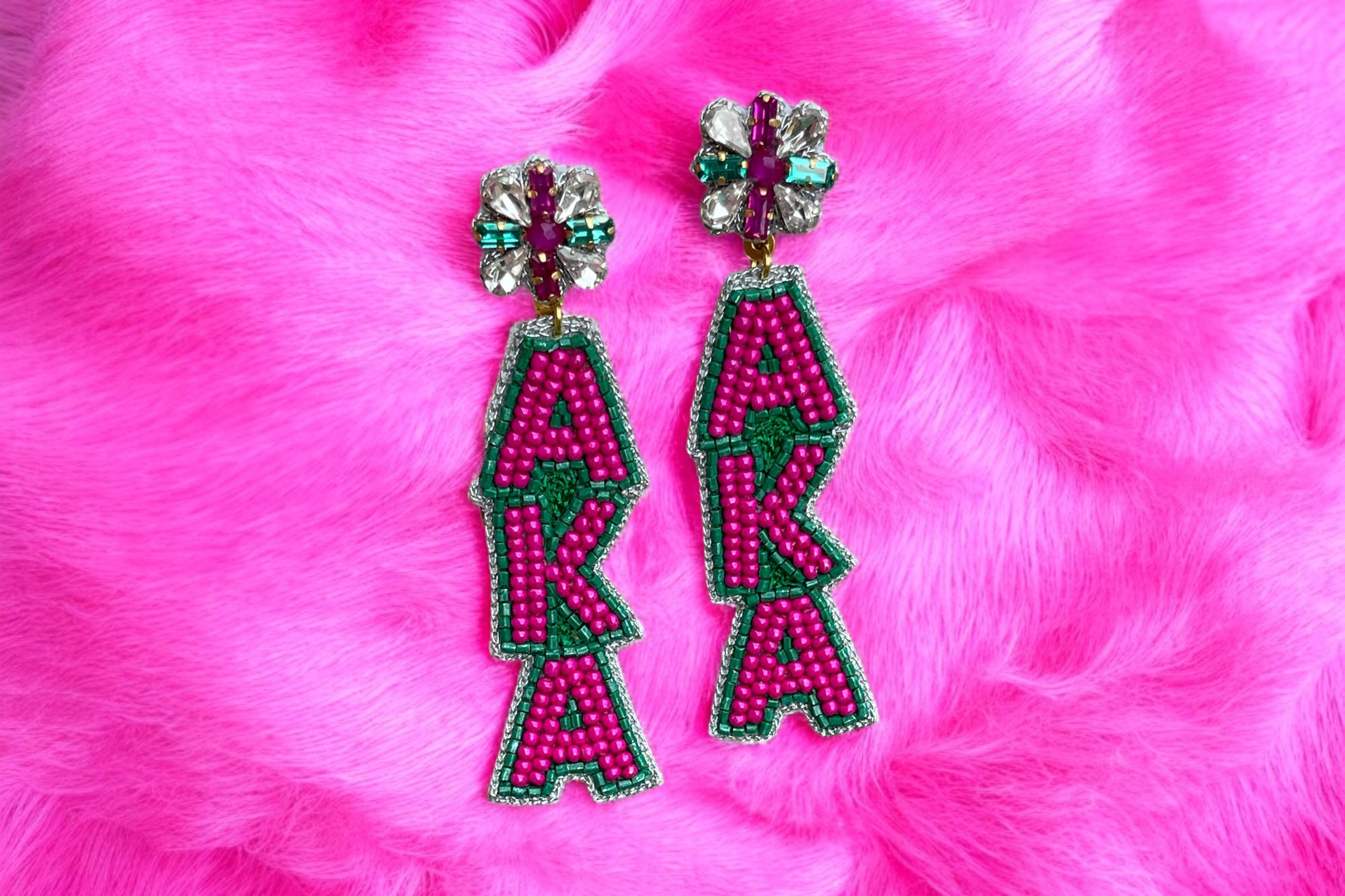 Mon Belle Amie - Vendita all'ingrosso Orecchini pendenti - Orecchini con perline AKA Alpha Kappa Alpha4