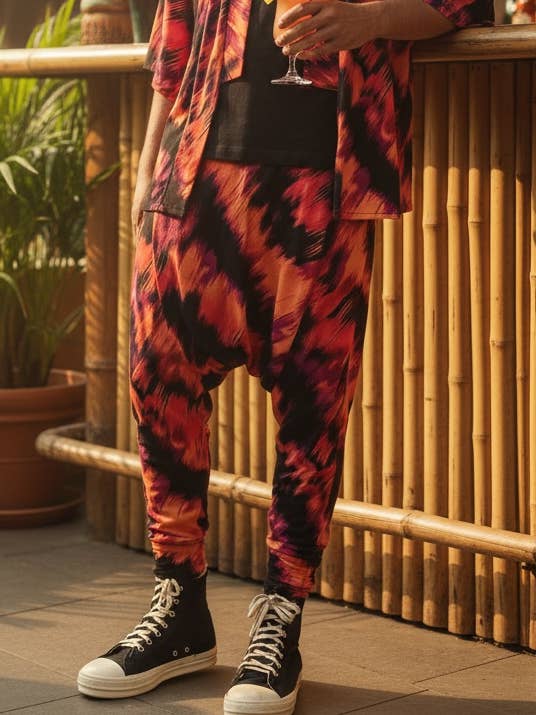 Fireside Abtract Print Harem Joggers (Pant Only) for wholesale by Culture And Fate
