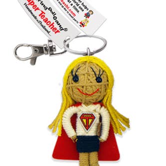 Kamibashi - Wholesale Keychain - Women's - Super Teacher (Girl, Tan String) String Doll Keychain1
