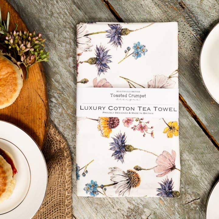 Toasted Crumpet - Wholesale Tea Towel - The Regency Gardens (Pure) Tea Towel