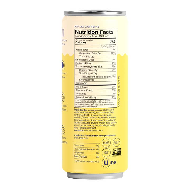 Taika - Wholesale Iced Coffee/Cold Brew - Macadamia Latte with Adaptogens (case of 12)