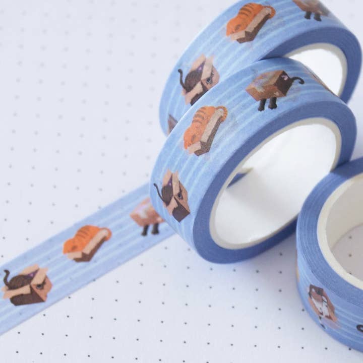 Hop & Flop – wholesale Washi tape – Cat in Box Washi Tape