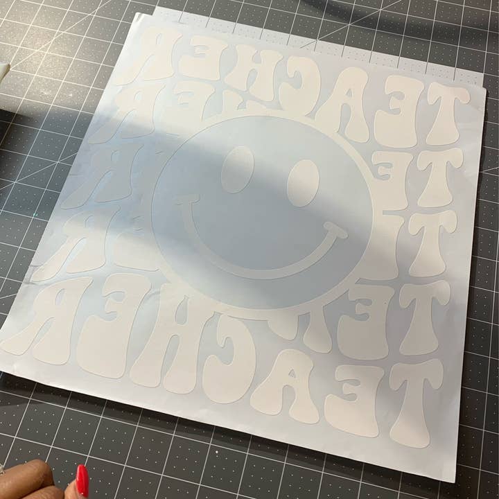 Smiley Face Teacher Transfer Sheet for wholesale by Dukes Designs & Creations