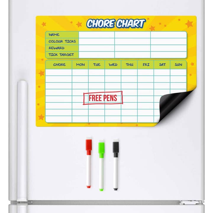 Magnetic Weekly Chore Chart Fridge Planner With Marker A3 for wholesale by Wholesale Gifts Tomorrow