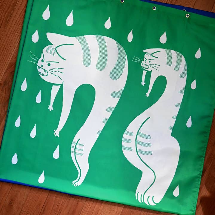 Natali Koromoto - Wholesale Shower Curtain - "DRY CATS" Shower curtain2