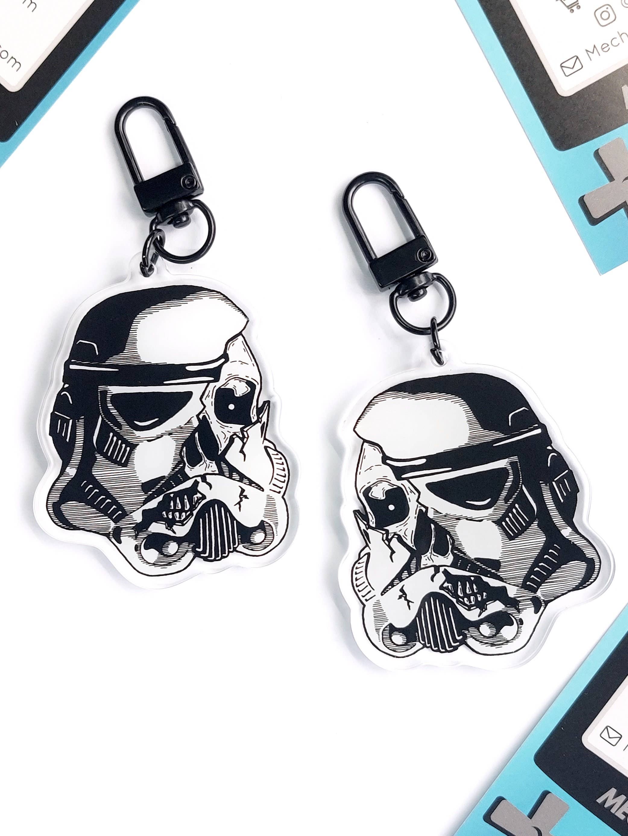 MechanicalPen – wholesale Keychain – Unisex – Decaying Stormtrooper Acrylic Charm - Keychain1
