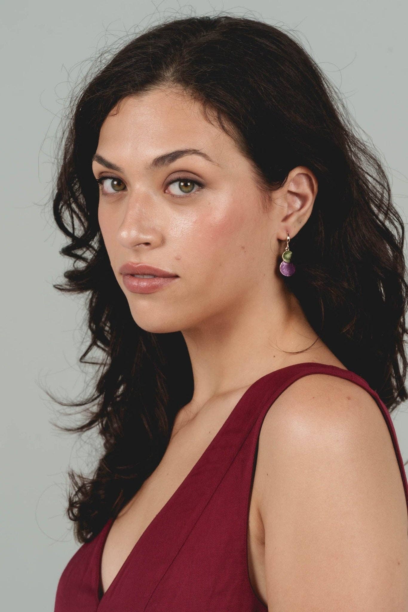 KLK - Wholesale Dangle Earrings - Double round pendant earrings3