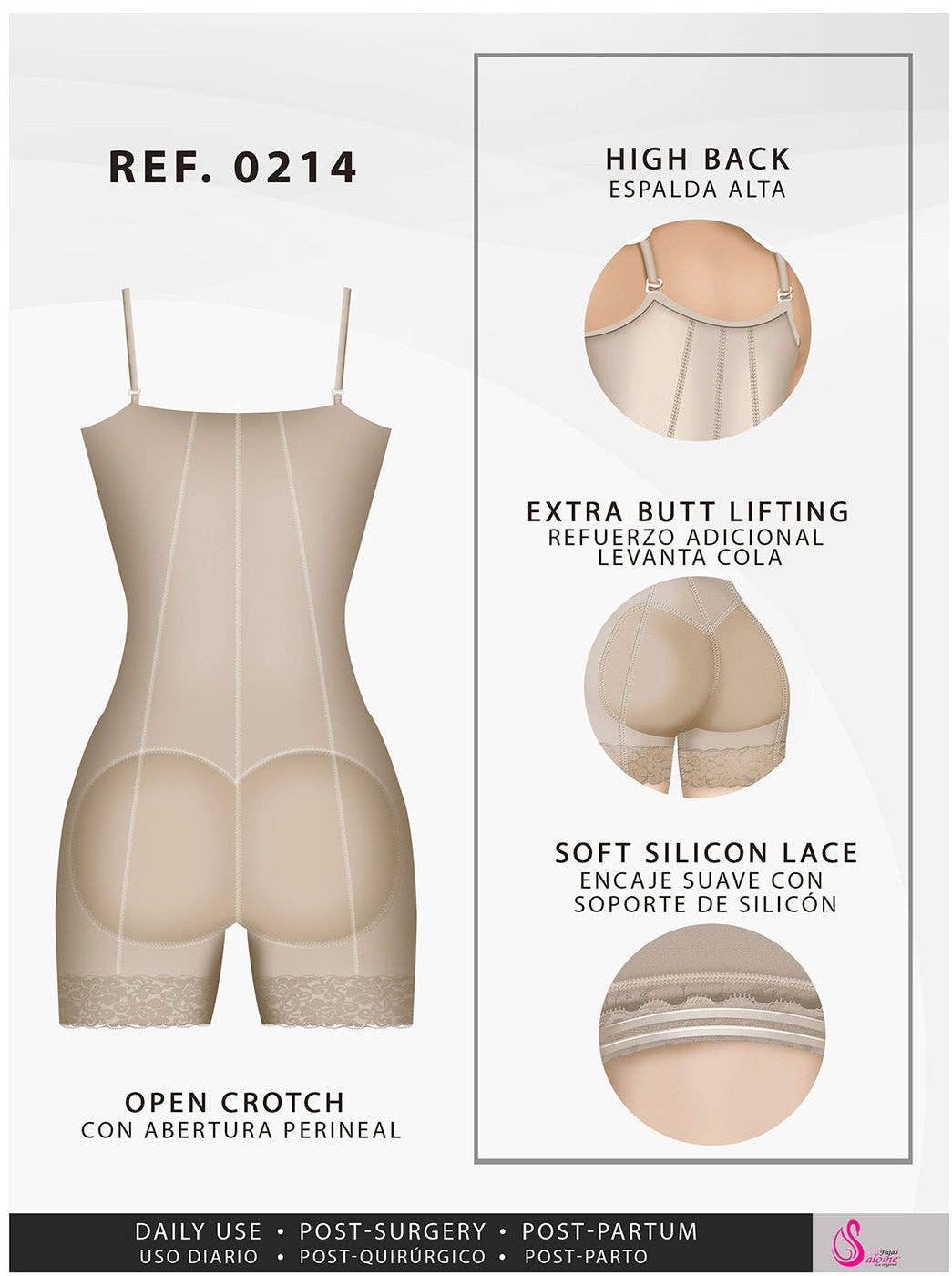 Lingerie Mart - Wholesale Shapewear - Women's - Fajas Salome 0214 | Mid Thigh Strapless Body Shaper5