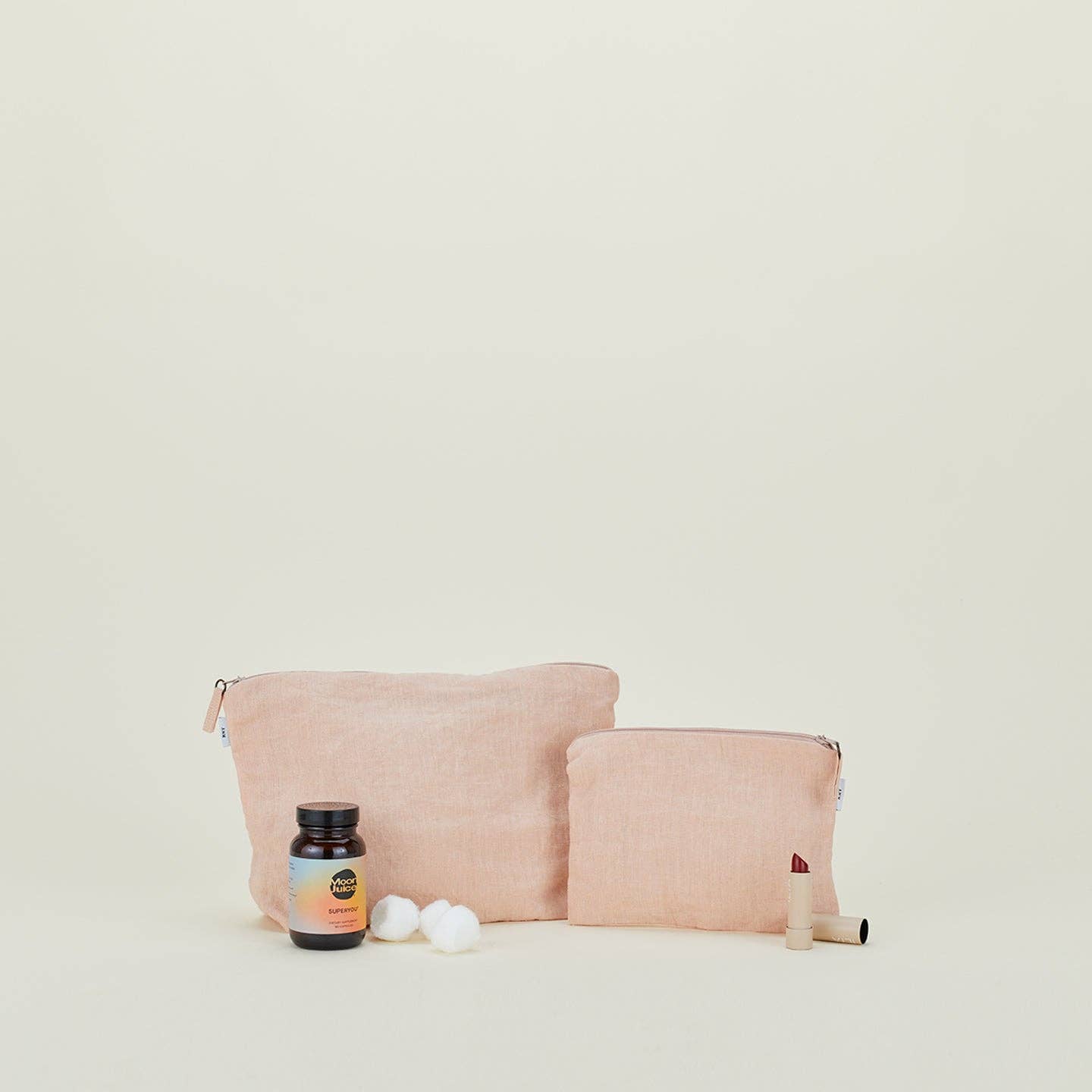 Hawkins New York - Wholesale Handtasje - Dames - EENVOUDIGE LINNEN ZAKJES MET RITSSLUITING - BLUSH1