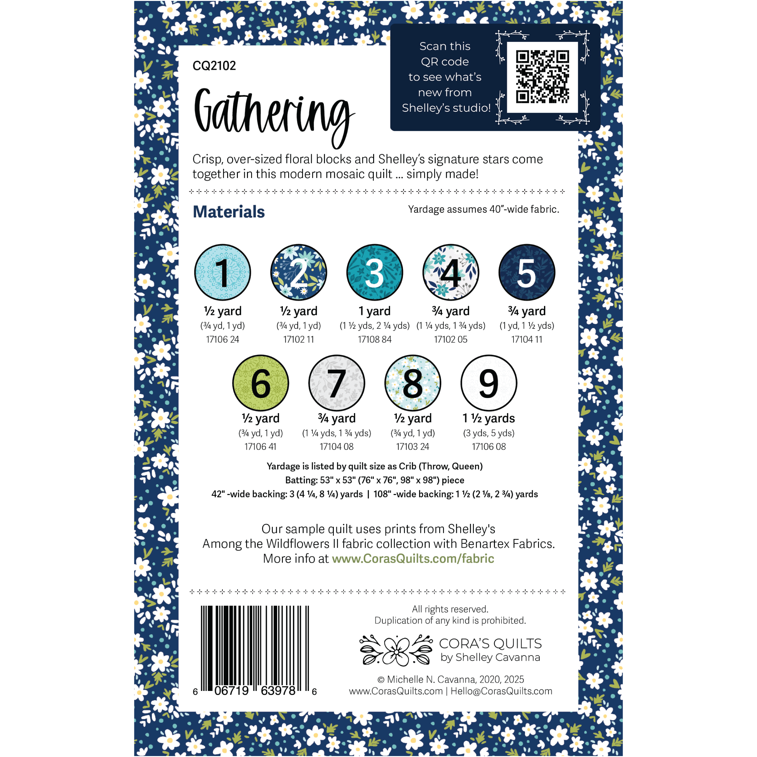 Cora's Quilts - Wholesale Craft Sewing Kit - Gathering Quilt Pattern, CQ18191