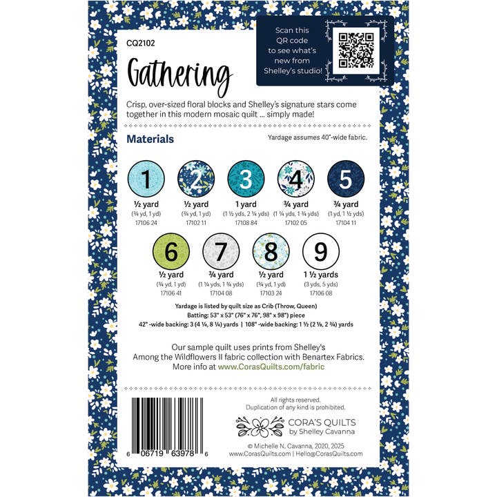 Cora's Quilts - Wholesale Craft Sewing Kit - Gathering Quilt Pattern, CQ18191