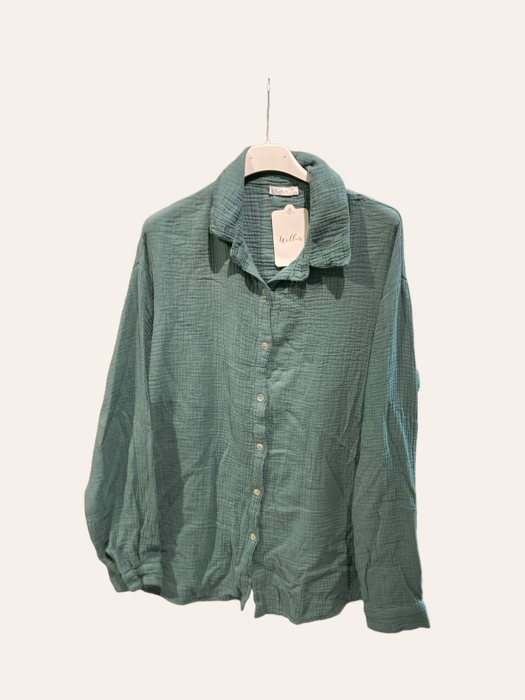 Moonsun - Wholesale Button Down Shirt - Women's - Cotton gauze shirt #303632