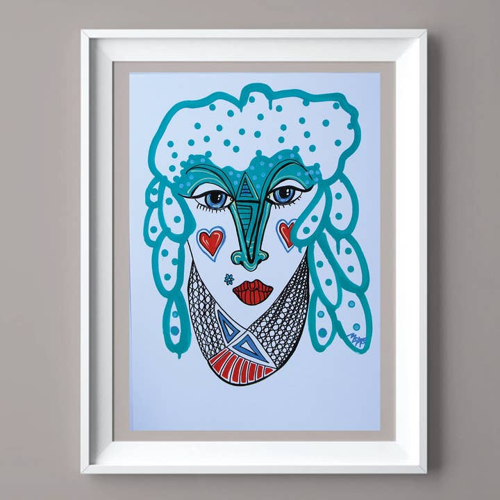 Abstraktes Gesicht Original Gemälde Abbildung Madre Artist *1 für den Großhandel von Msdre