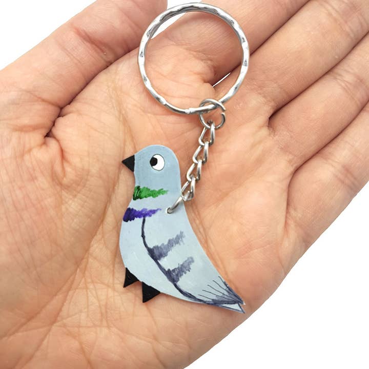 Pigeon Bird handmade Keychain for wholesale by Fawa Shah