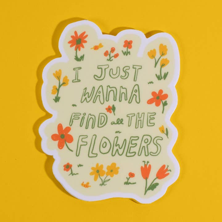 Je veux juste trouver l'autocollant en vinyle "Flowers". pour la vente par Half Pint Studio