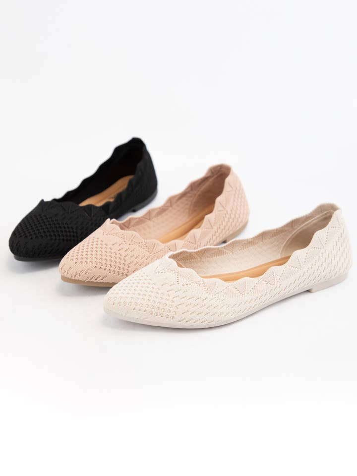 CCOCCI - Wholesale Flats - Women's - KOSTA SCALLOP EDGE CROCHET KNITTED FABRIC FLATS8