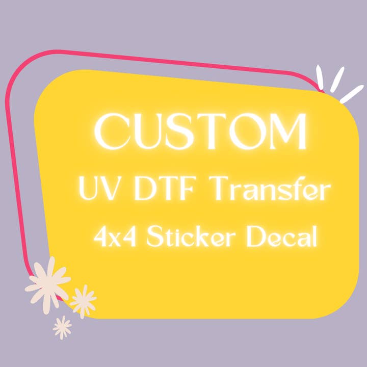 UV DTF Transfer 4x4 100 Qty for wholesale by AMIGA PRINT CO LLC