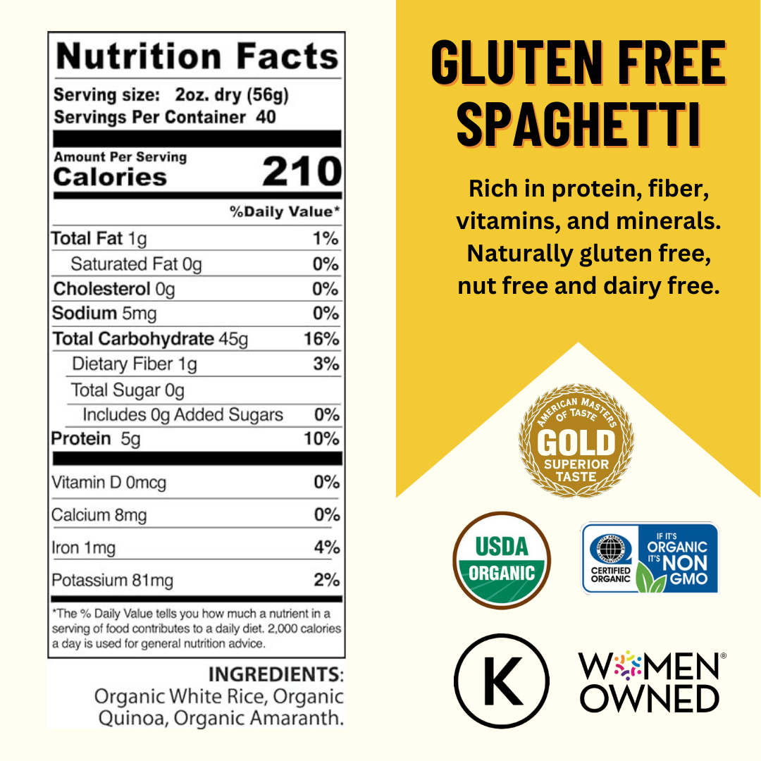Mountain High Organics – wholesale Pasta – Gluten Free Organic Quinoa Pasta, Spaghetti - 5lb Bags1