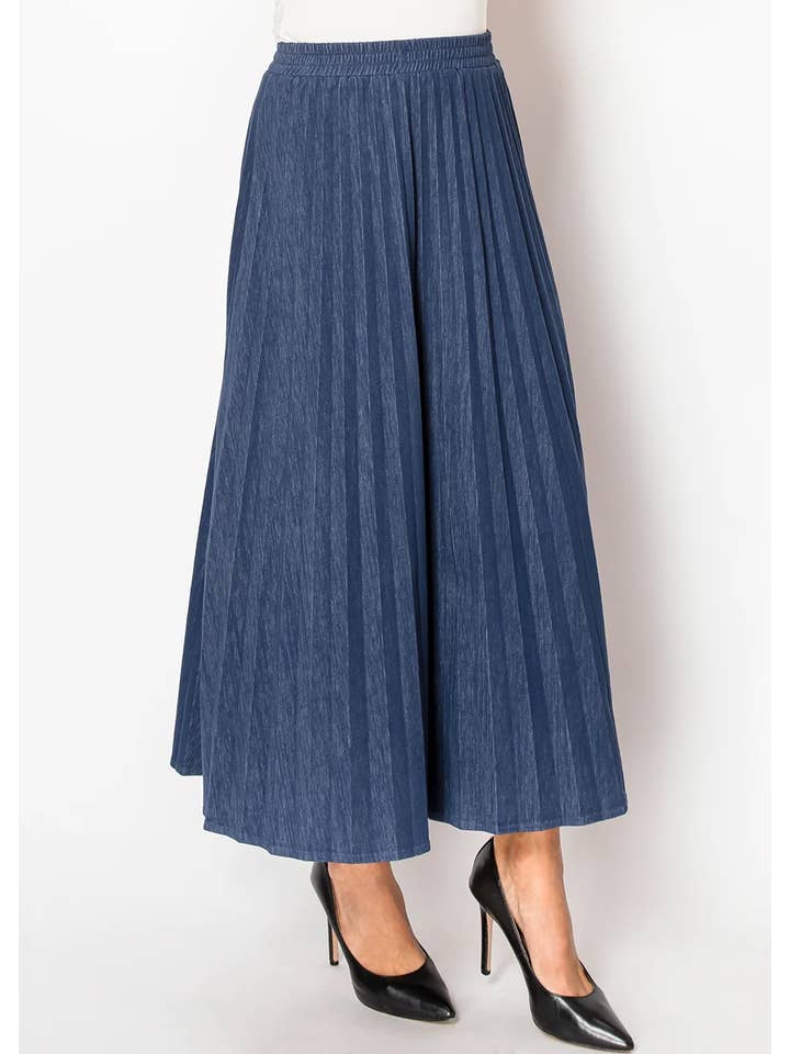 Blue Classic Denim-Style Skirt for wholesale on Faire