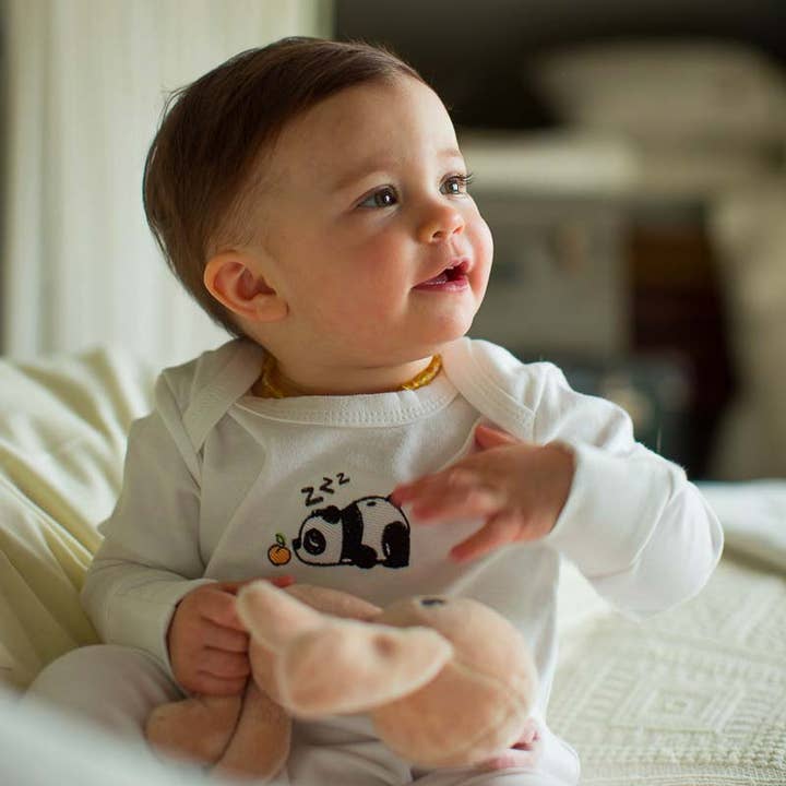 Ekologisk bomull pyjamas jumpsuit med broderad samling för wholesale av Ludò