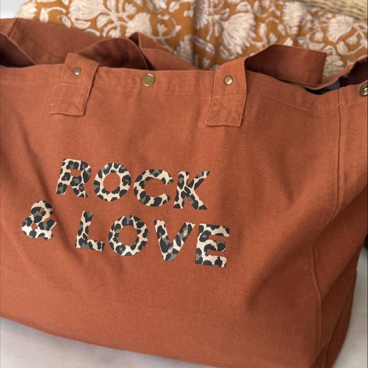 Marcel & Lily - Wholesale Tote Bag - Women's - Large "Rock & Love" tote bag with leopard print - 3 colors2
