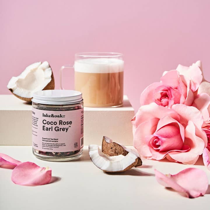 Lake & Oak Tea Co. - Venta al por mayor Tés a granel - Coco Rose Earl Grey - Mezcla de té Superfood