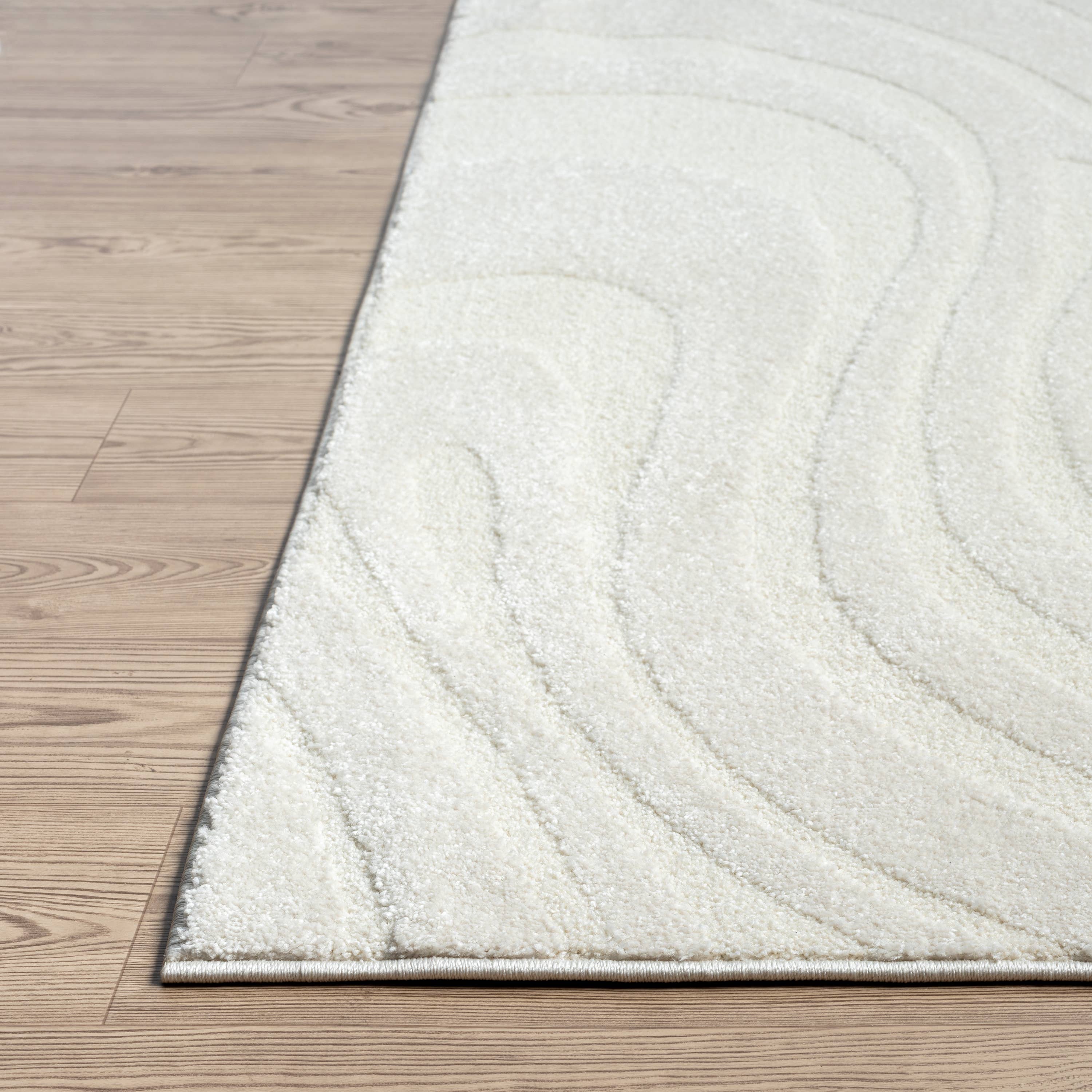 Abani Rugs – wholesale Area rug – Abani Cozy COZ140A Modern Cream Swirl Waves Area Rug4