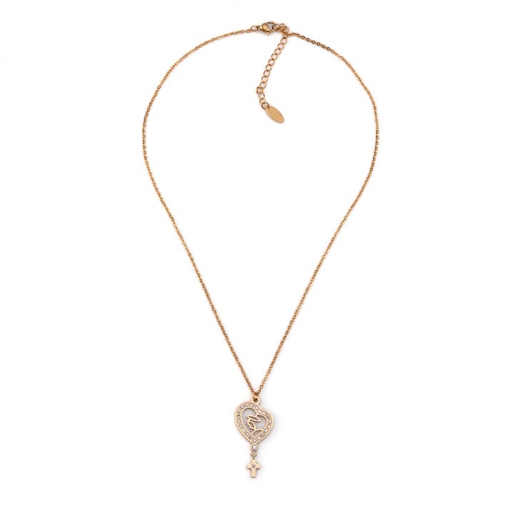 Shebiju - Vente Collier maille et chaîne - Collier Acier Notre-Dame de Fatima1