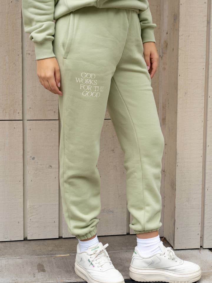 Pantaloni in felpa unisex God Works for the Good per la vendita all'ingrosso da parte di Elevated Faith