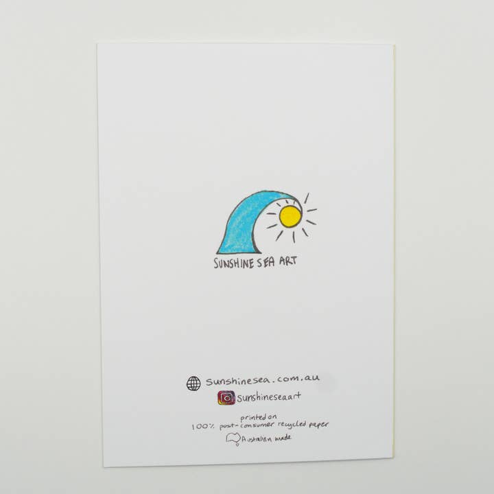 Sunshine Sea Art - Wholesale Christmas Card - Australia Birds Christmas Card Green Santa Hat Xmas Card