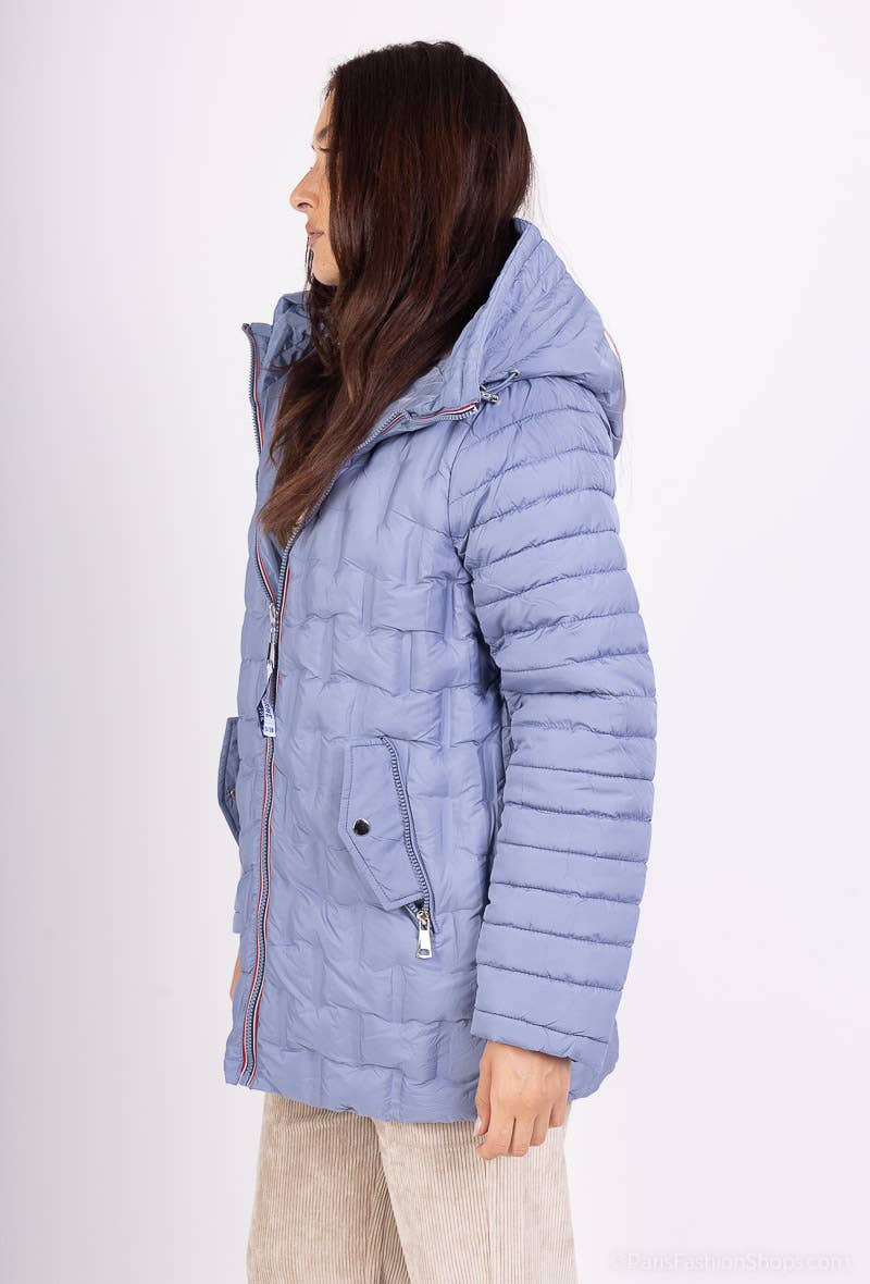 Saturne Paris - BIG SIZE EXCLUSIVE - Wholesale Puffer Jacket - Women's - TG356W41 Blue Reversible Down Jacket, M to 5XL1