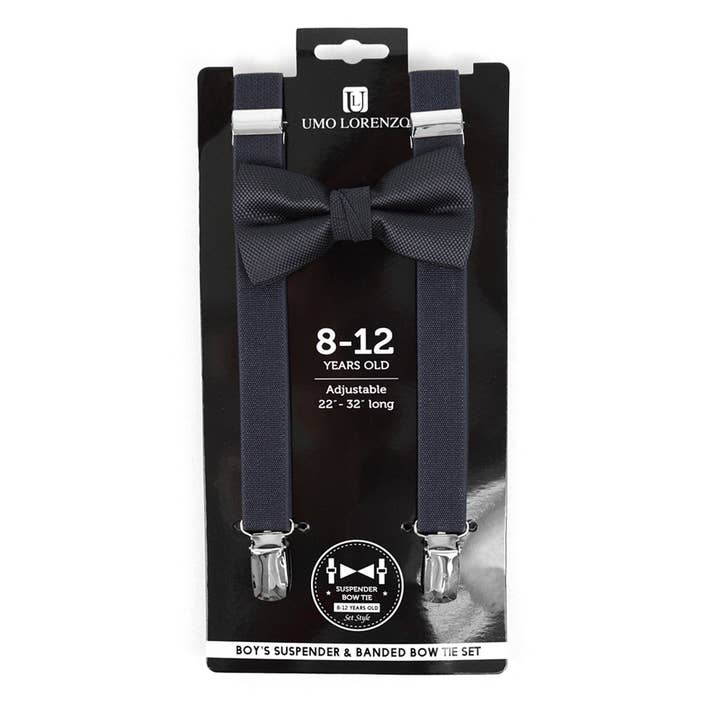 TAPA fashion - Wholesale Braces – kids - Boy's 8-12 Years Old Suspenders & Bow Tie Set BBTHSU812-6302