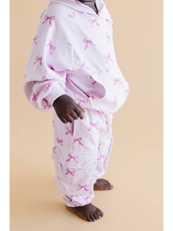 Lucky Panda Kids - Wholesale Top & Pant Set - Kids - Cargo Jogger Set | Pink Bows3