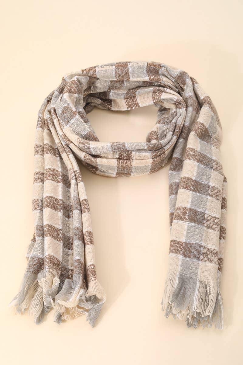 Anarchy Street - Wholesale Scarf - Women's - Oblong Gingham Pattern Scarf4