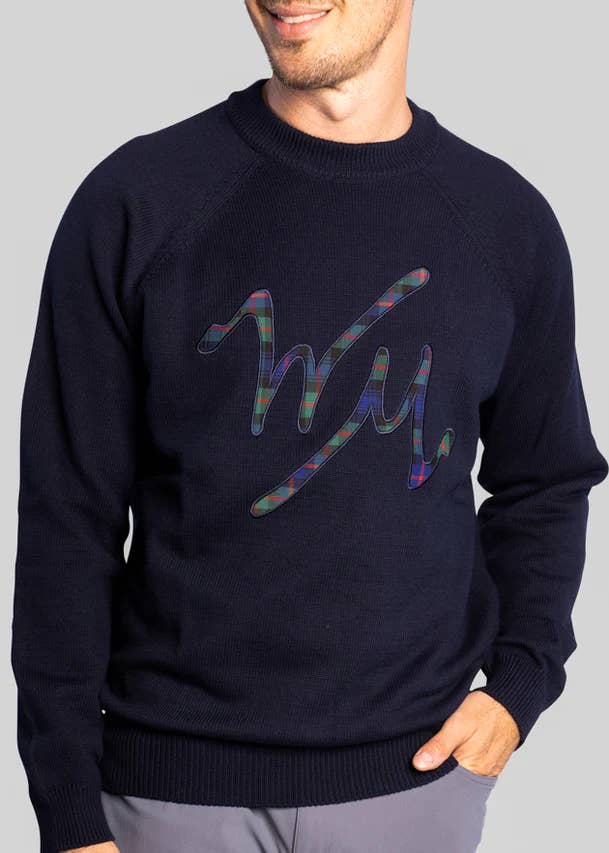 Navy WM Logo Sweater for wholesale on Faire