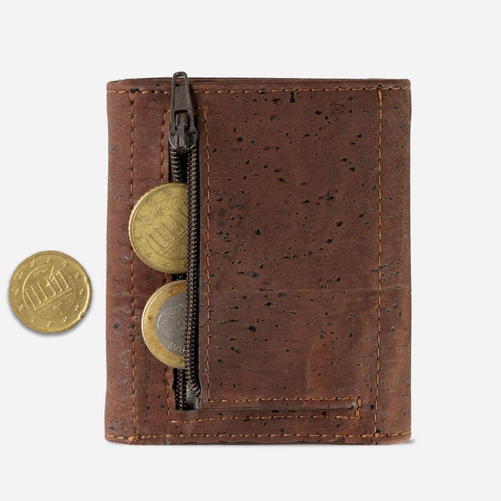 Trifold Wallet With Coins Pocket for wholesale by Corkor