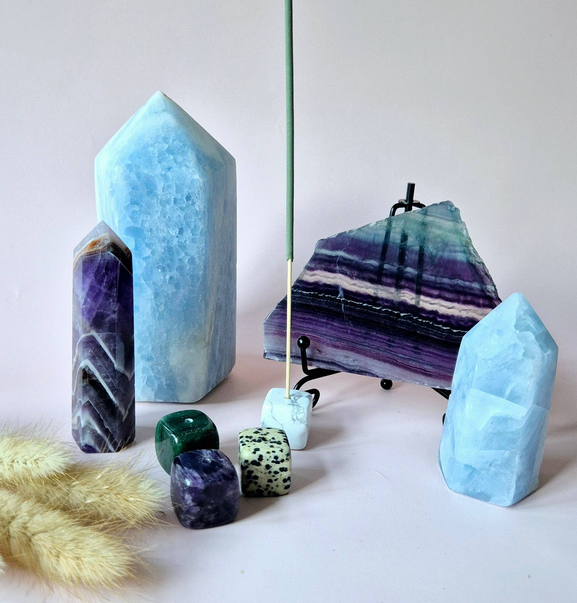 Moonlight Gemstones - Venta al por mayor Portainciensos - Porta Incienso Cubo de Piedra Preciosa de 20 mm5