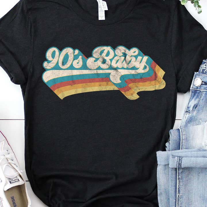 Retro 90s Baby Graphic Tee for wholesale by Kissed Apparel
