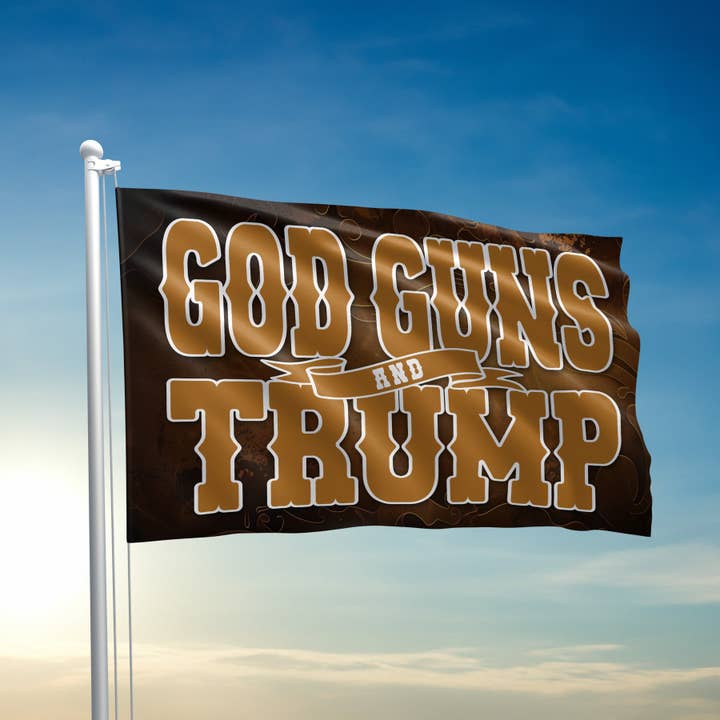 God Guns and Trump Western Flag - 2389 for wholesale by I Love My Freedom