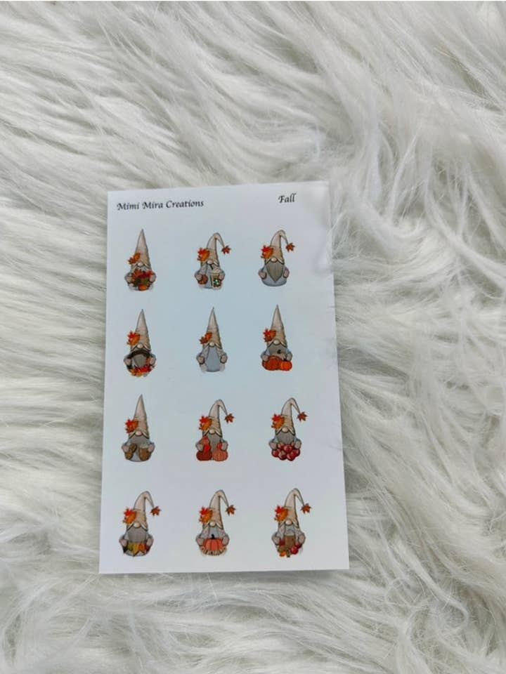 Adesivos de personagens gnomos Fall por atacado de Mimi Mira Creations