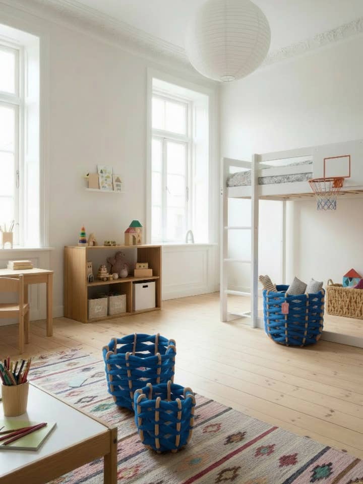 Set med 3 korgar - Koboltblå för wholesale av Knots Studio