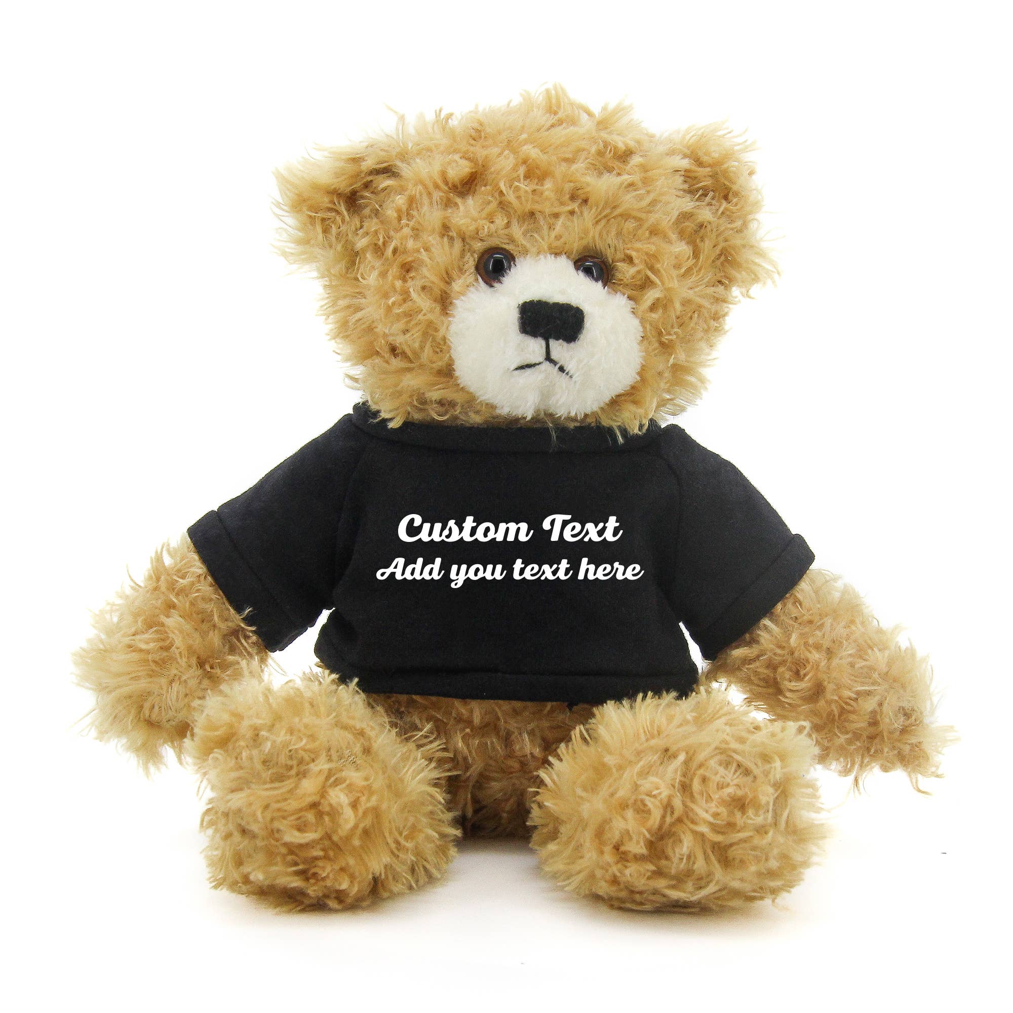 11" Beige Plush Bear in Custom T-shirts | Customizable Plush for wholesale on Faire