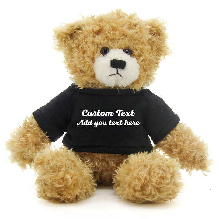 11" Beige Plush Bear in Custom T-shirts | Customizable Plush for wholesale on Faire0