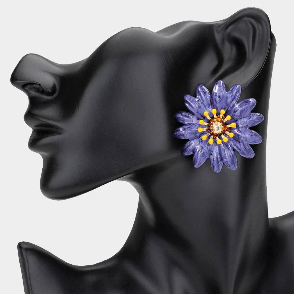 Sensibling Corp. - Wholesale Stud/Post Earrings - Bold Flower Statement Stud Earrings
4