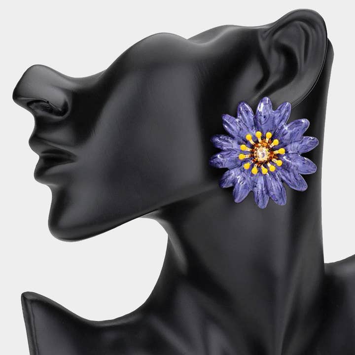 Sensibling Corp. - Wholesale Stud/Post Earrings - Bold Flower Statement Stud Earrings
4