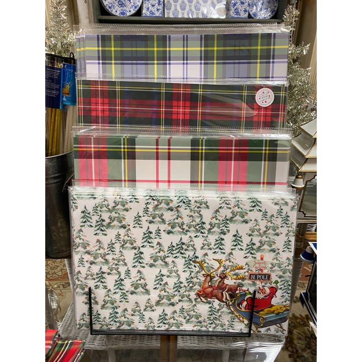 billet-doux - Wholesale Disposable Placemat - Black Stewart Tartan Christmas Paper Placemats7