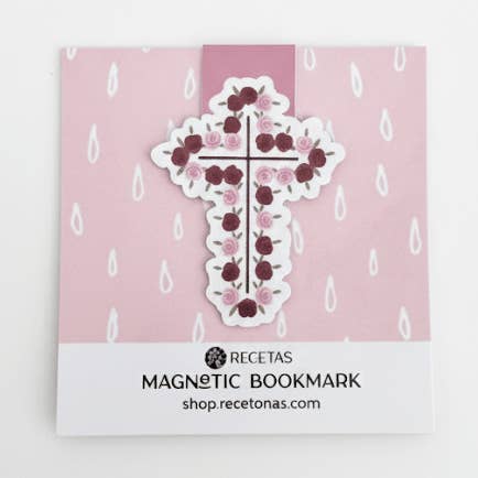 Rose Cross Magnetic Bookmark for wholesale by Recetas PSD, LLC