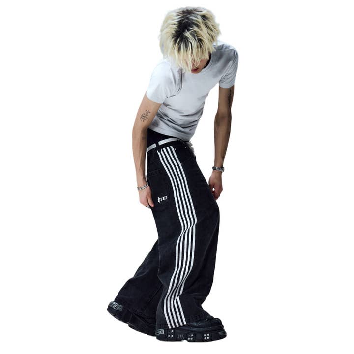 Tourtiwi - Wholesale Pants - Unisex - Loose side drawstring wide leg long pants for men and women9