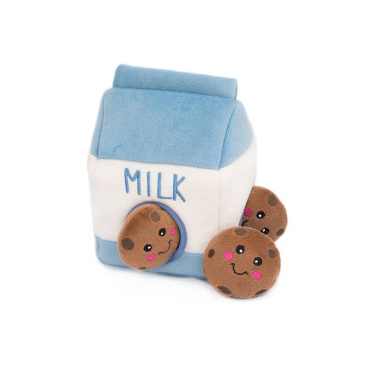 ZippyPaws – Großhandel Plüschtier – Hund – Zippy Burrow Hundespielzeug mit Milch und Keksen